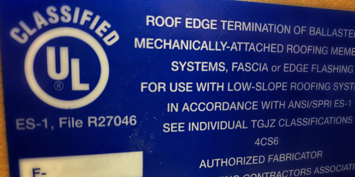 NRCA's UL Certification for Compliance with ANSI/SPRI ES-1